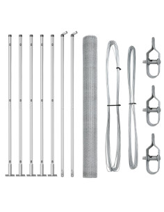 Palo della recinzione Argento 10 x 1,4 m (rete 13 mm) Acciaio