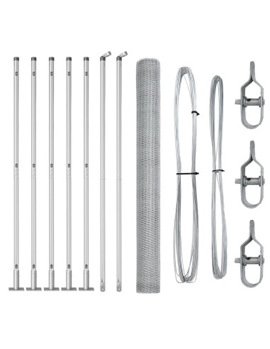 Palo della recinzione Argento 10 x 1,5 m (rete da 13 mm)