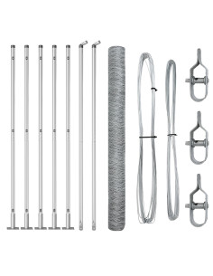 Palo della recinzione Argento 10 x 1,5 m (50 mm rete) Acciaio