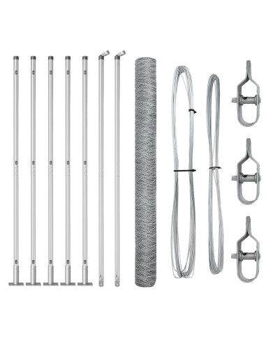 Palo della recinzione Argento 10 x 1,6 m (rete da 50 mm)