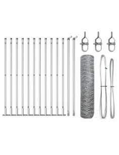 Palo della recinzione Argento 25 x 0,4 m (rete 50 mm) Acciaio