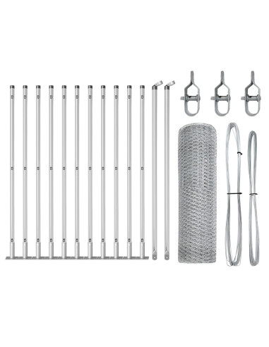 Palo della recinzione Argento 25 x 0,5 m (rete da 13 mm)