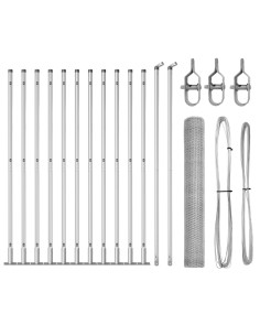 Palo della recinzione Argento 25 x 1 m (25 mm rete) Acciaio