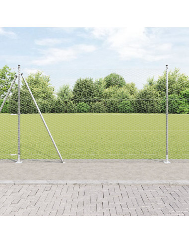 Palo della recinzione Argento 25 x 1,6 m (rete 36 mm) Acciaio