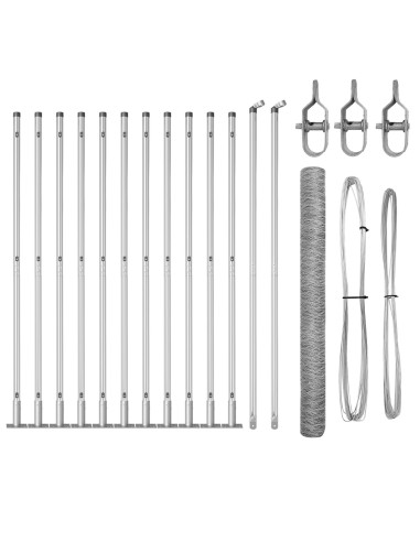 Palo della recinzione Argento 25 x 1,6 m (maglia 50 mm) Acciaio