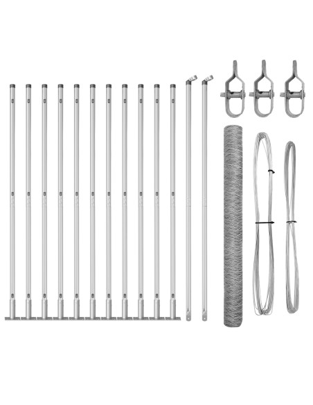 Palo della recinzione Argento 25 x 1,6 m (maglia 50 mm) Acciaio