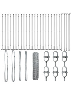 Palo della recinzione Argento 50 x 0,4 m (rete 50 mm) Acciaio