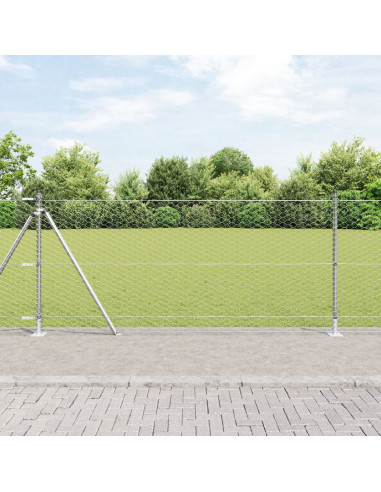 Palo della recinzione Argento 50 x 0,8 m (rete 36 mm) Acciaio