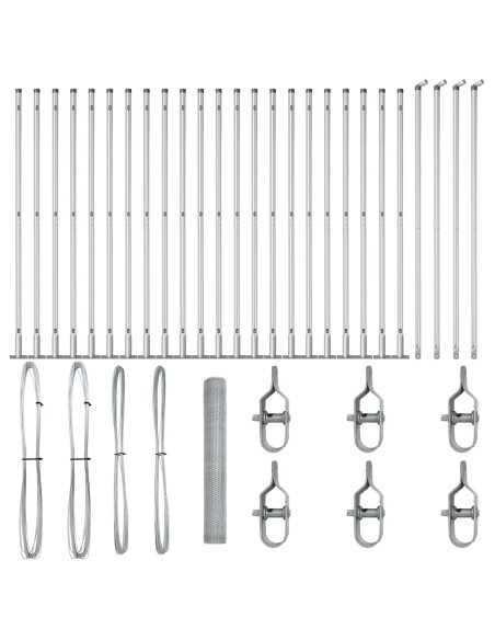Recinzione Esagonale  1.2x50 m Acciaio Zincato, Posti recinzione  con basi 13 pcs Ø32mm 68.5cm Acciaio Zincato