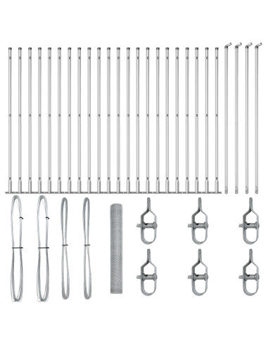 Palo della recinzione Argento 50 x 1,2 m (25 mm rete) Acciaio