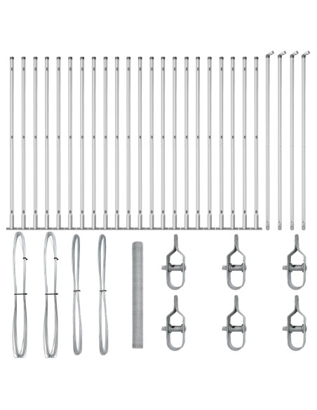 Recinzione Esagonale  1.4x50 m in Acciaio Zincato, Pali di Recinzione  con Piaste di Base 13 pcs Ø32mm 78.5cm in Acciaio Zincat
