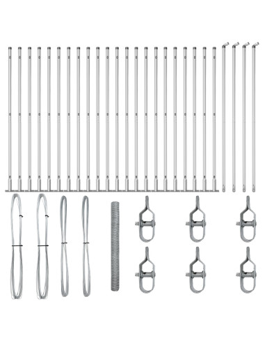 Palo della recinzione Argento 50 x 1,6 m (36 mm rete) Acciaio