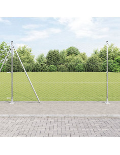 Palo della recinzione Argento 50 x 1,6 m (rete da 50 mm)