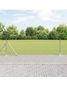 Palo della recinzione Argento 100 x 0,4 m (rete 50 mm) Acciaio
