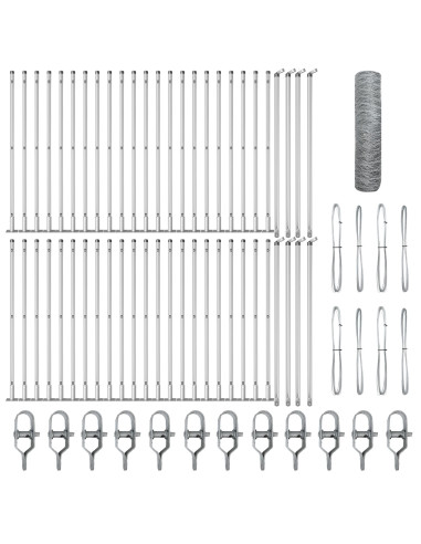 Palo della recinzione Argento 100 x 0,6 m (rete da 50 mm)
