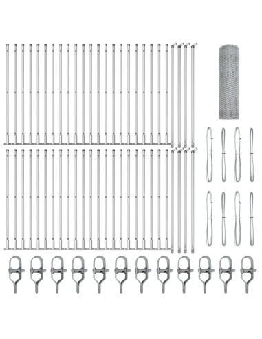 Palo della recinzione Argento 100 x 1 m (maglia da 25 mm)