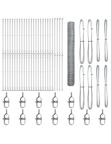 Palo della recinzione Argento 100 x 1,2 m (rete 50 mm) Acciaio