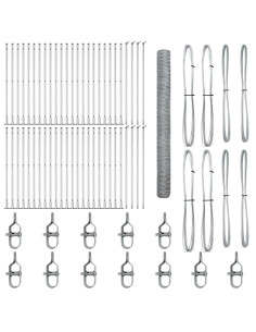 Palo della recinzione Argento 100 x 1,6 m (rete 50 mm) Acciaio