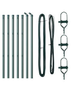 Palo della recinzione 7 pcs Verde Acciaio