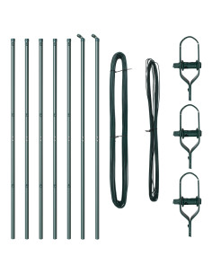 Palo della recinzione 7 pcs Verde Acciaio