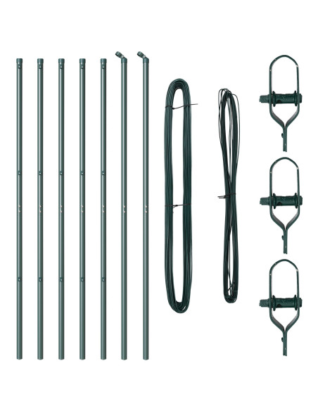 Palo della recinzione 7 pcs Verde Acciaio