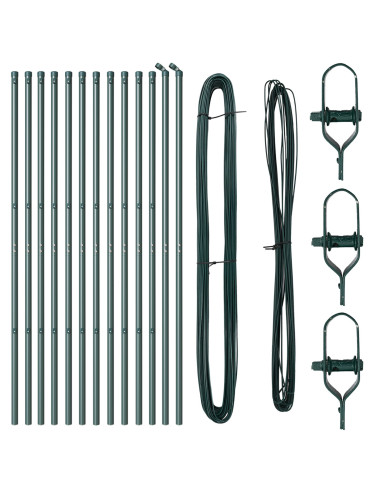 Palo della recinzione 13 pcs Verde Acciaio