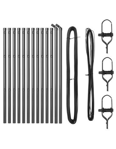 Palo della recinzione 13 pcs Grigio Acciaio