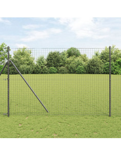 Palo della recinzione 13 pcs Grigio Acciaio