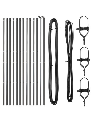 Palo della recinzione 13 pcs Grigio Acciaio