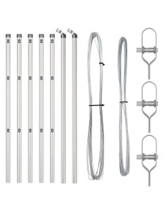 Palo della recinzione 7 pcs Argento Acciaio