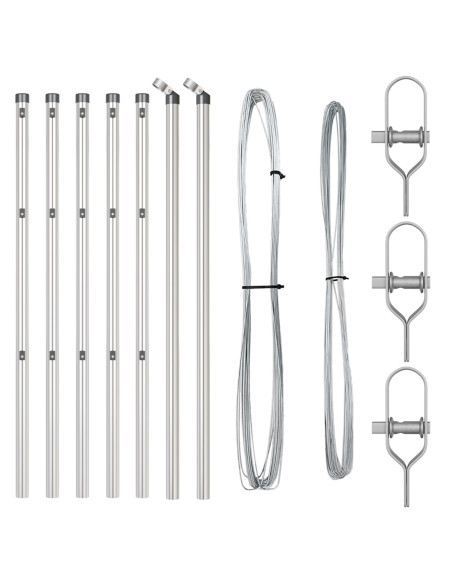 Palo della recinzione 7 pcs Argento Acciaio