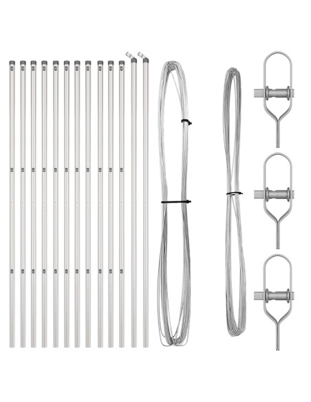 Posti per Recinzione 13 pcs Ø32 mm 150 cm Acciaio Galvanizzato