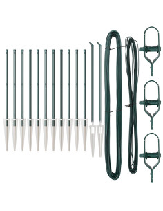 Palo della recinzione 13 pcs Verde Acciaio