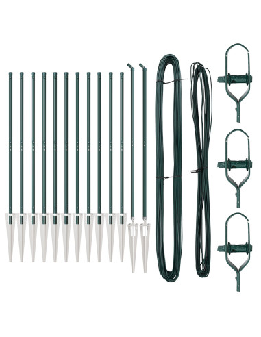 Palo della recinzione 13 pcs Verde Acciaio