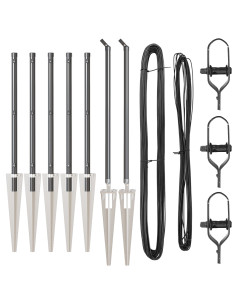 Palo della recinzione 7 pcs Grigio Acciaio