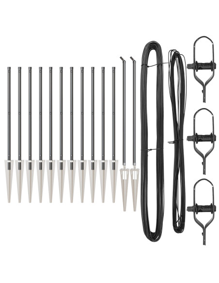 Pali per Recinzione  con Punta 13 pcs Ø32 mm 120 cm Acciaio Zincato