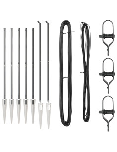 Palo della recinzione 7 pcs Grigio Acciaio