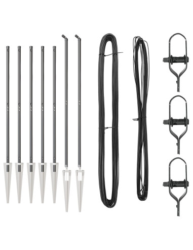 Palo della recinzione 7 pcs Grigio Acciaio