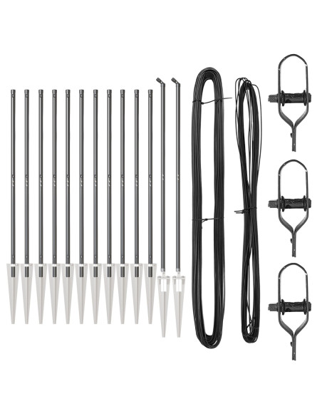 Palo della recinzione 13 pcs Grigio Acciaio