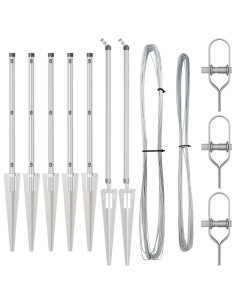 Palo della recinzione 7 pcs Argento Acciaio