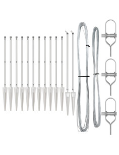 Palo della recinzione 13 pcs Argento Acciaio