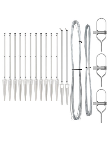 Palo della recinzione 13 pcs Argento Acciaio