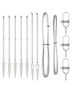 Palo della recinzione 7 pcs Argento Acciaio