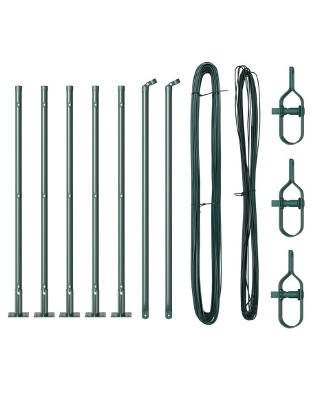 Palo della recinzione 7 pcs Verde Acciaio