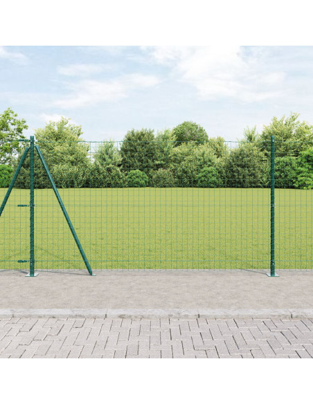 Poste per recinzione  con piastre di base 7 pz Ø32mm 78,5cm Acciaio zincato