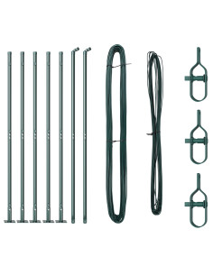 Palo della recinzione 7 pcs Verde Acciaio
