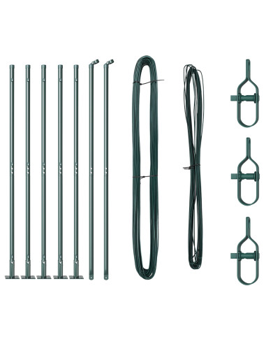 Palo della recinzione 7 pcs Verde Acciaio