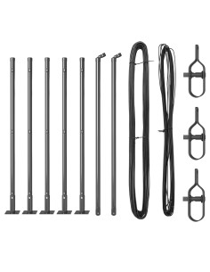 Palo della recinzione 7 pcs Grigio Acciaio