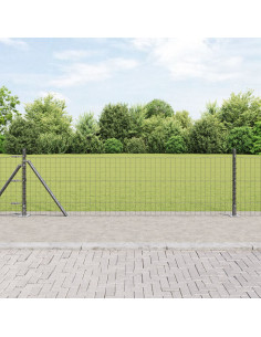 Palo della recinzione 13 pcs Grigio Acciaio