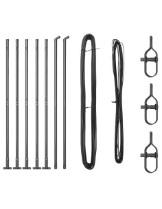 Palo della recinzione 7 pcs Grigio Acciaio